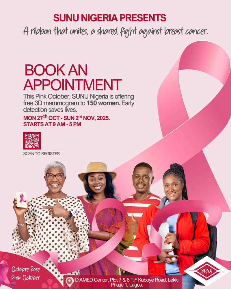 PINK OCTOBER, SUNU NIGERIA IS OFFERING FREE 3D MAMMOGRAM TO 150 WOMEN